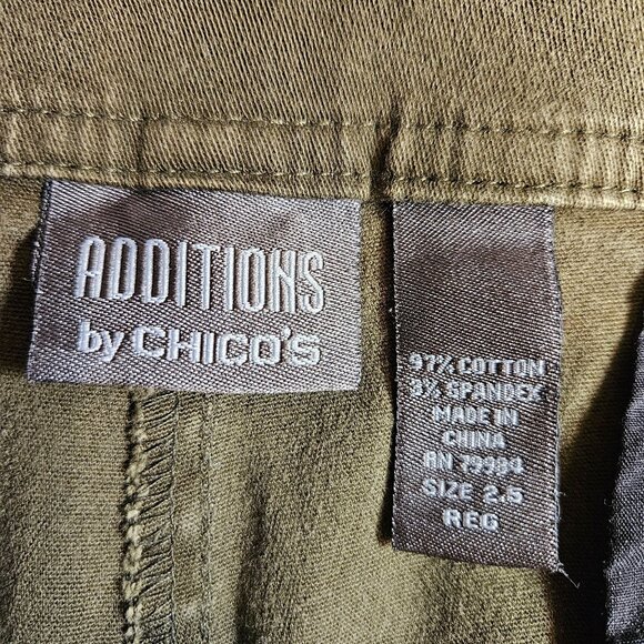 Additions by Chico's Brown Pants Womens Waist 36 Inseam Rise Side Elastic Slacks - Picture 11 of 12